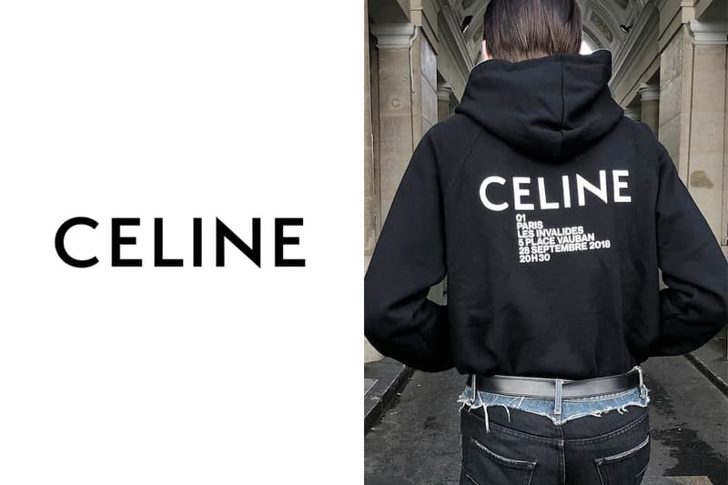celine hedi slimane new hoodie logo fw18