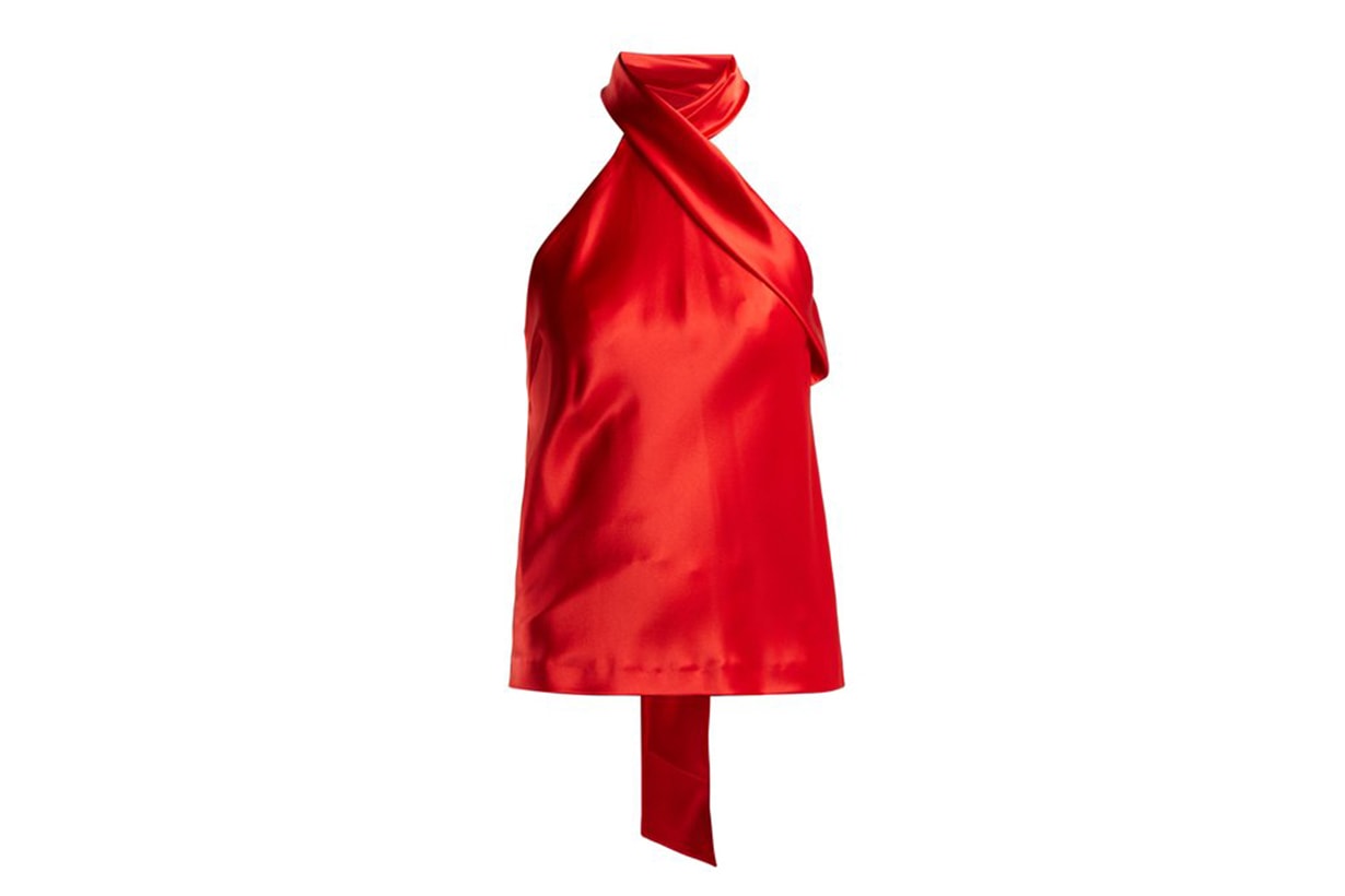 Galvan Halterneck Satin Top