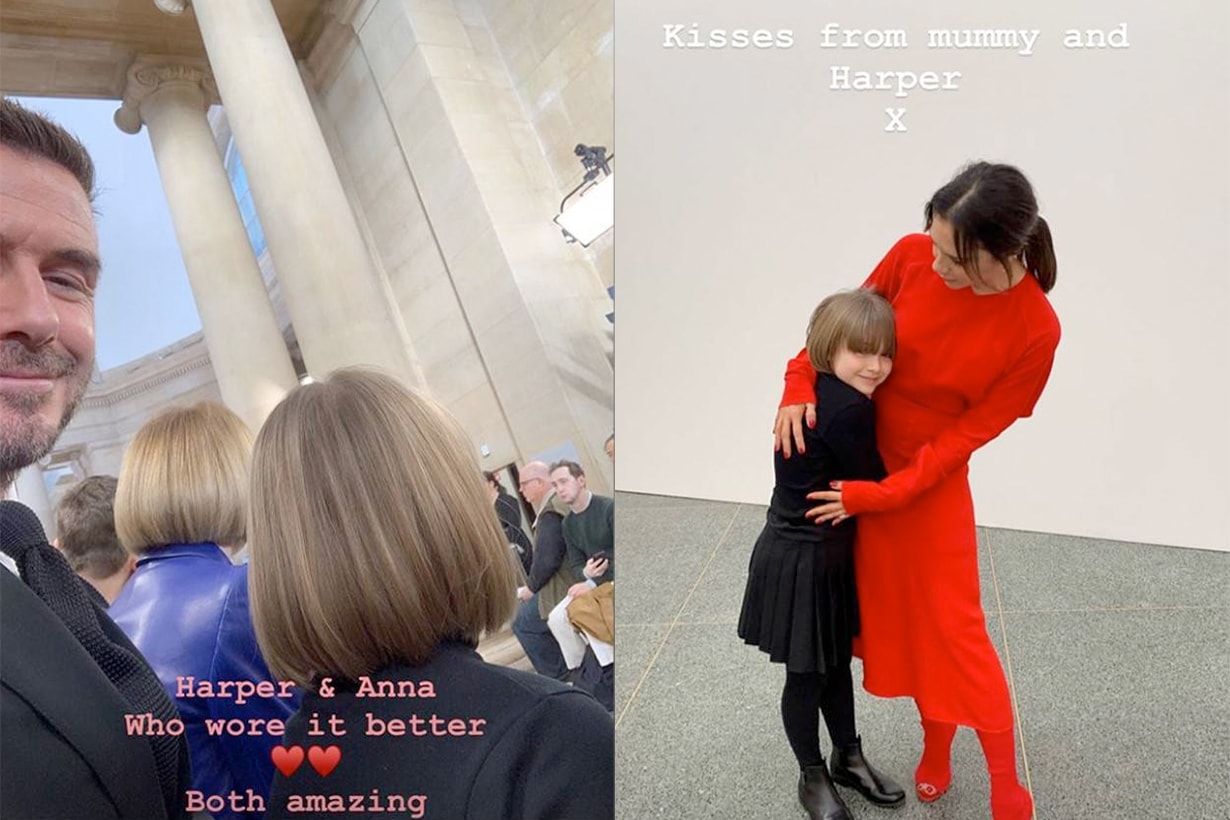 harper beckham anna wintour bob hairstyle victoria london fashion week