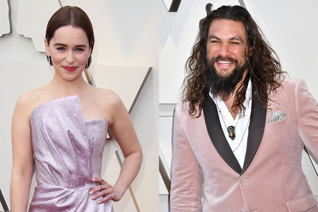 Jason Momoa Emilia Clarke meet in Oscars 2019