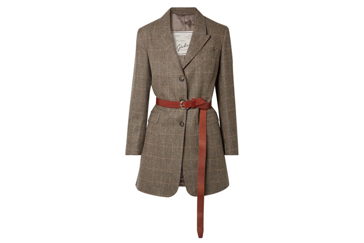 Giuliva Heritage Collection Karen Belted Herringbone Merino Wool Blazer