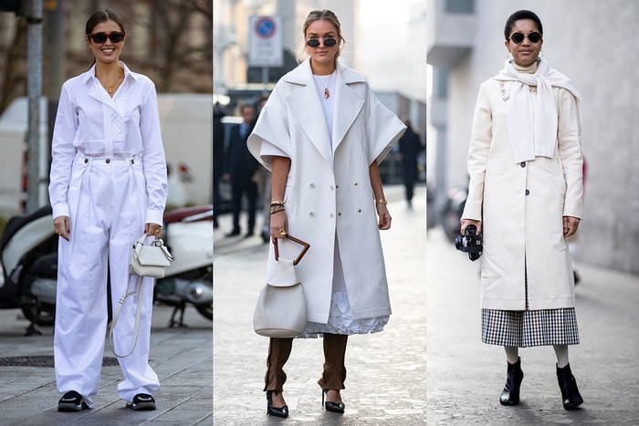 #MFW 街拍：永不過時的全白穿搭 20＋，崇尚簡潔的女生快收藏！