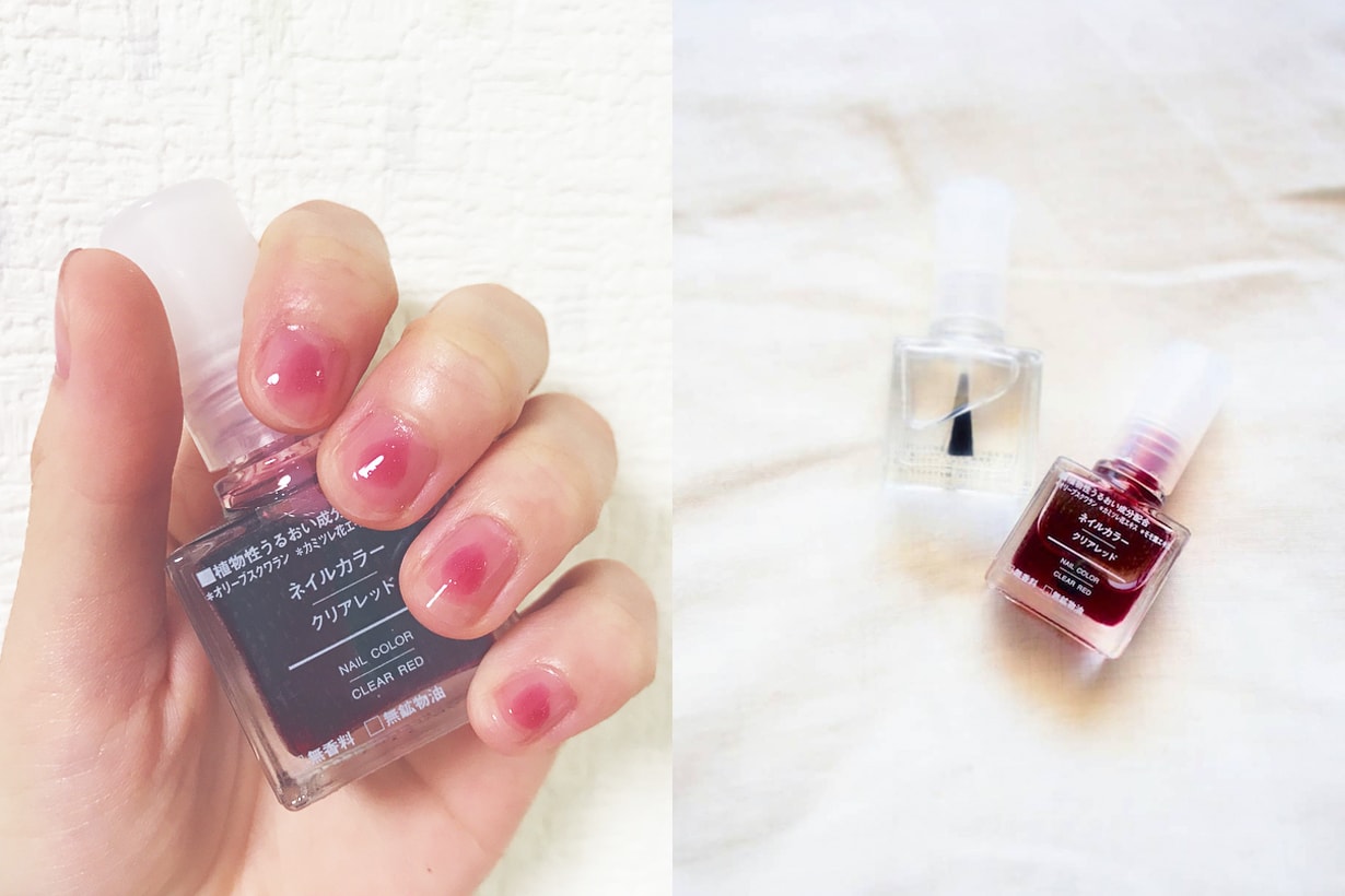 Muji Japan Wine Red Nail Color polish Clear Red Transparent nail colour japanese girls must buy items DIY manicure nail arts beauty products