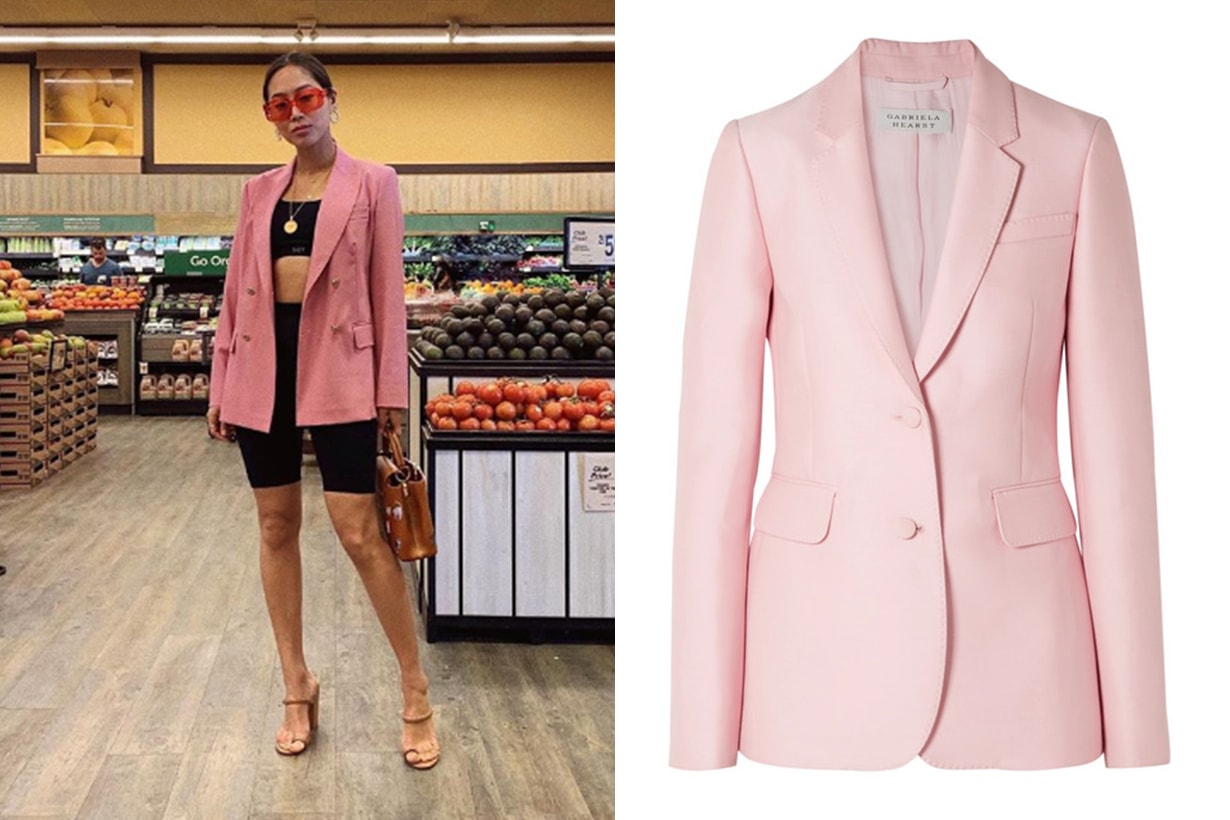 Pink Blazer Gabriela Hearst Sophie Wool and Silk-Blend Blazer