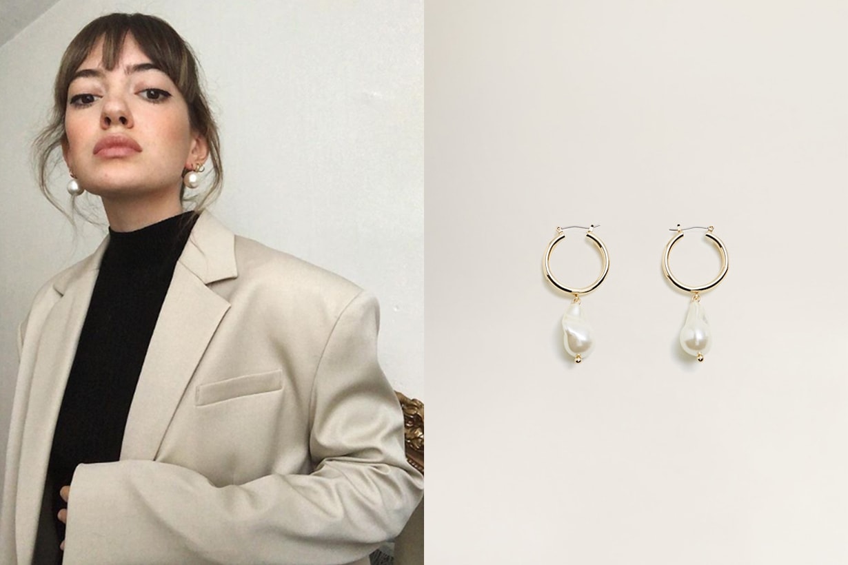 Mango Pearl Hoop Earrings