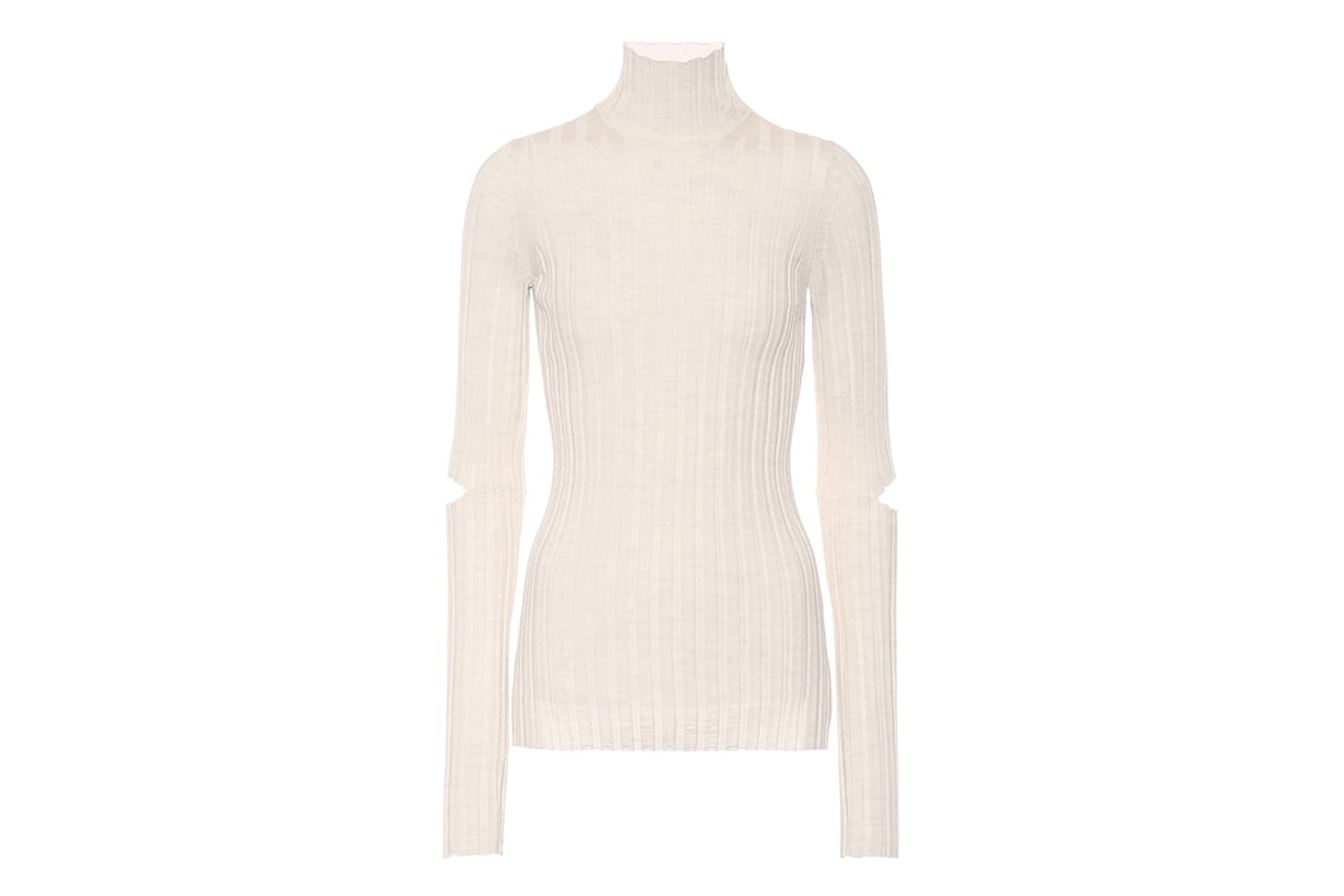 Helmut Lang Ribbed Turtleneck Wool Sweater