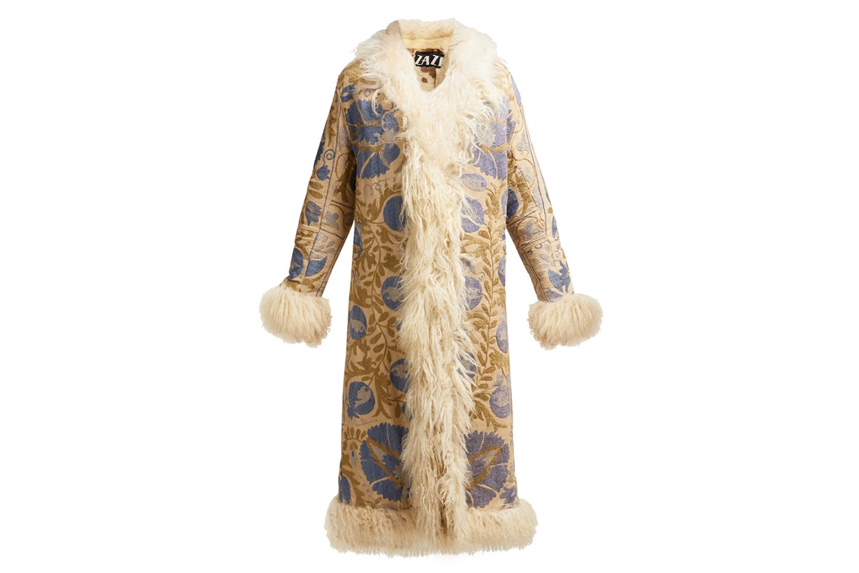 Zazi Vintage Suzani Embroidered Shearling Coat