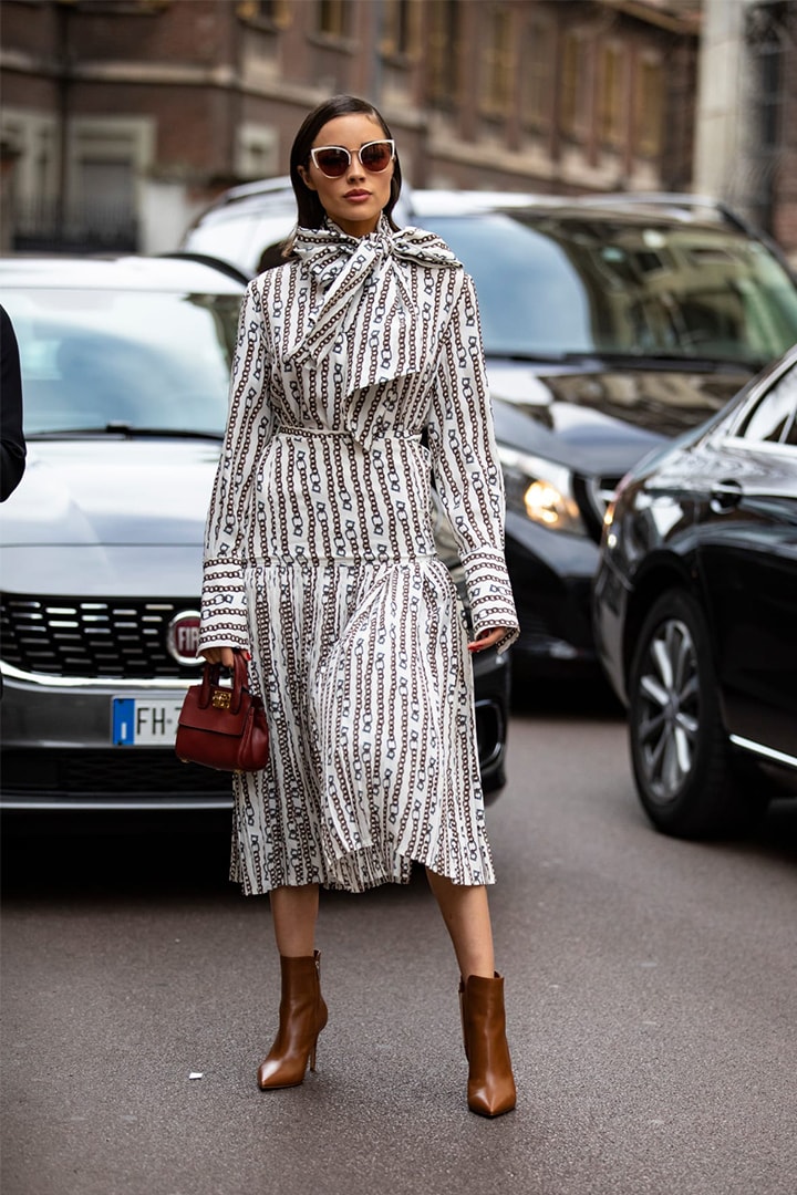 White Outfits Shirt Dress Street Style