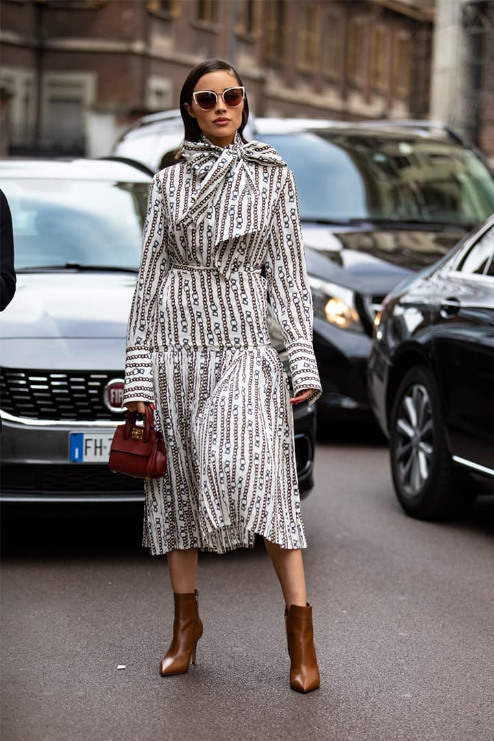 White Outfits Shirt Dress Street Style