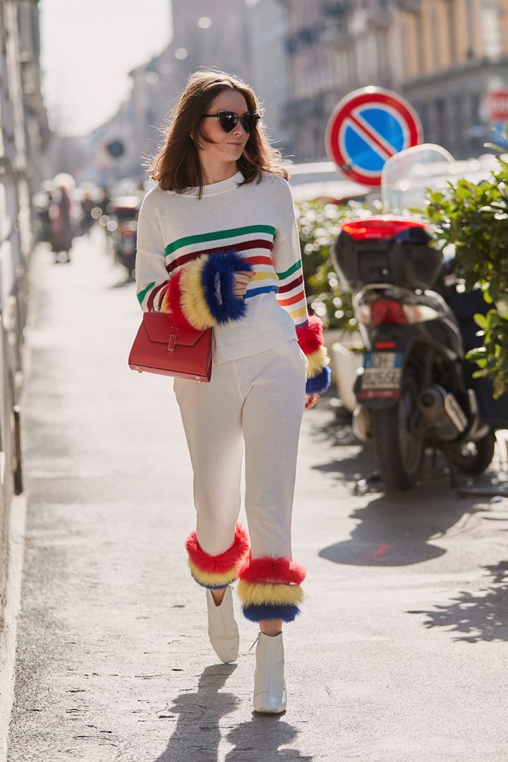 White Rainbow Details Outfits Street Style
