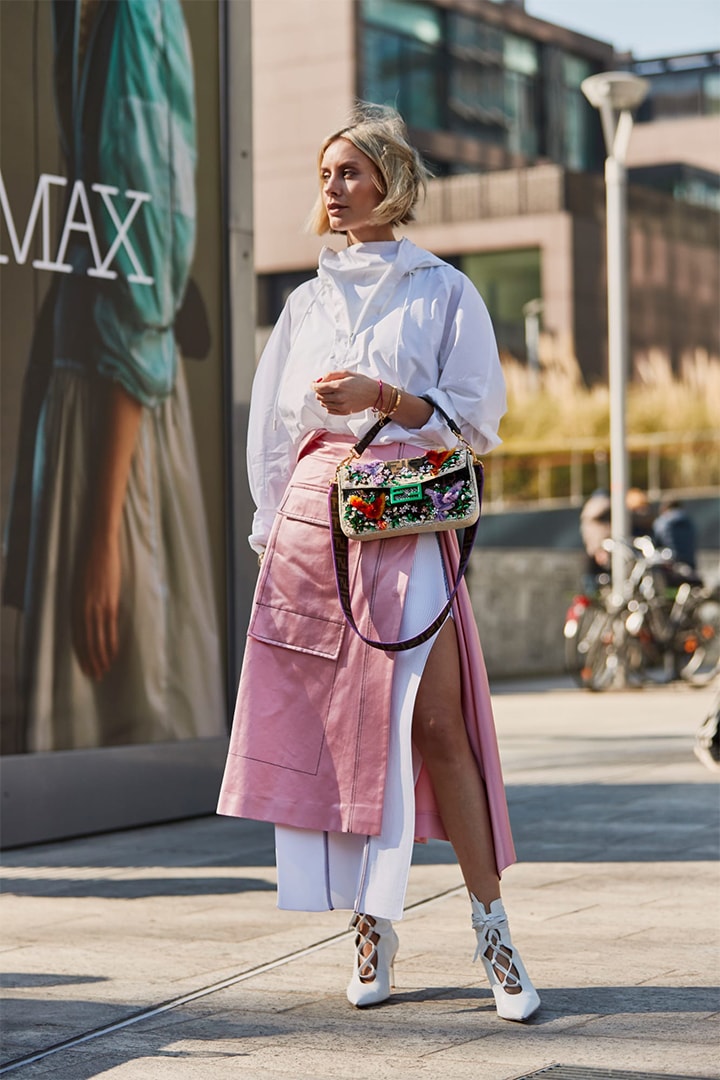 White Pink Outfits Street Style