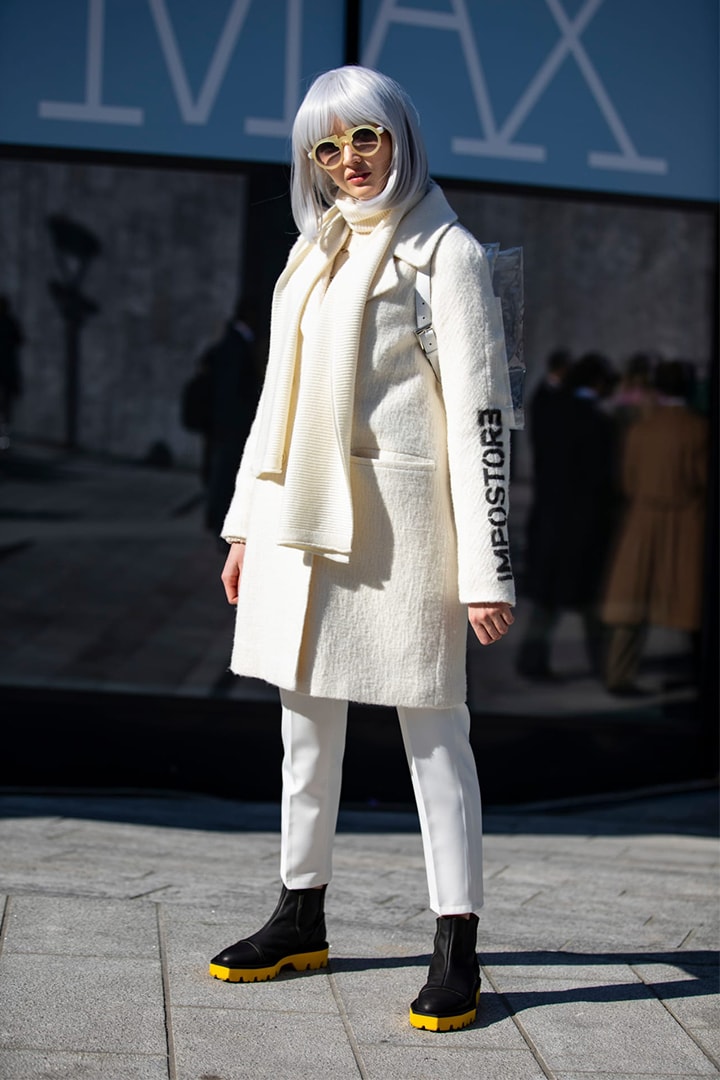 White Coat White Outfits Street Style