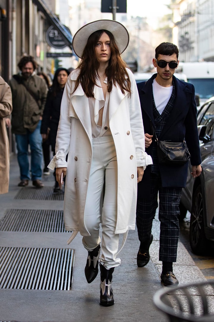 White Hat White Outfits Street Style