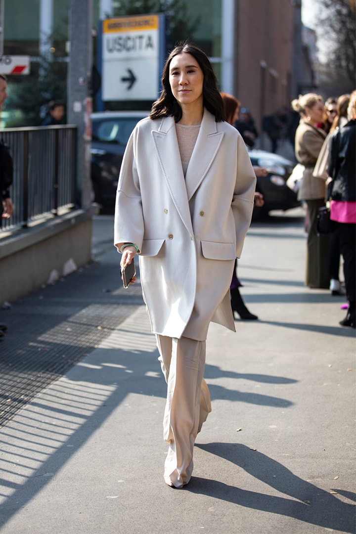 White Coat Outfits Street Style