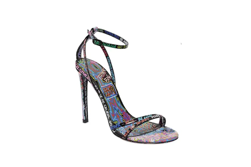 Balenciaga 110MM Graffiti Print Leather Sandals