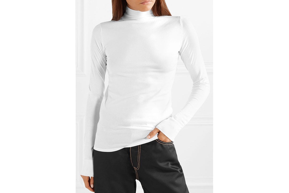 LES RÊVERIES Stretch-knit turtleneck top
