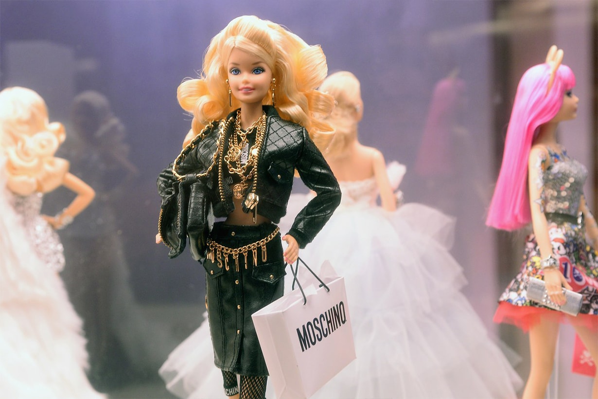 A Barbie doll wearing Moschino