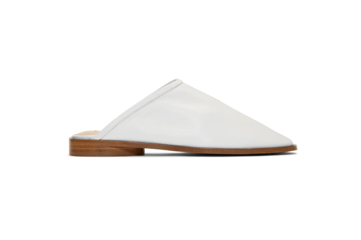 Acne Studios White Leather Beryl Slippers