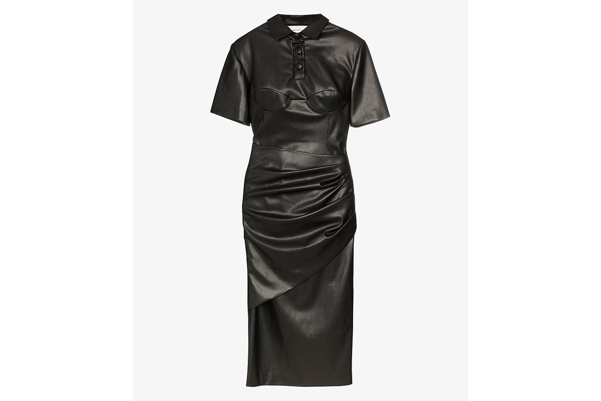 Aleksandre Akhalkatsishvili Faux Leather Shirt Dress