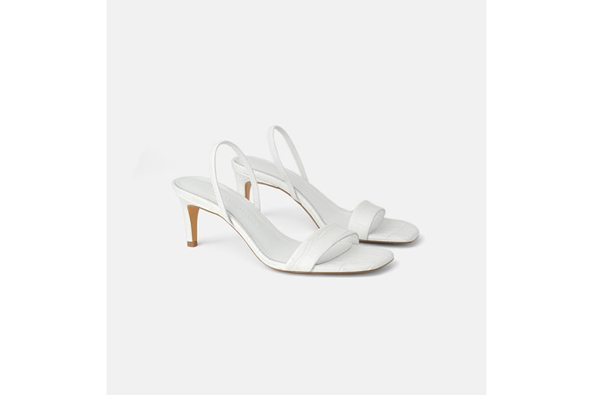 Zara Animal Print Leather Heeled Sandals