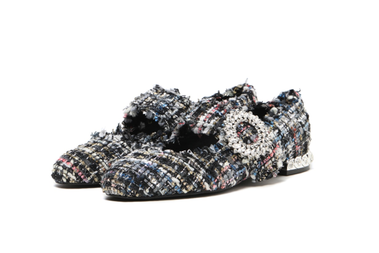 Jeffrey Campbell Tweed embellished ballerinas