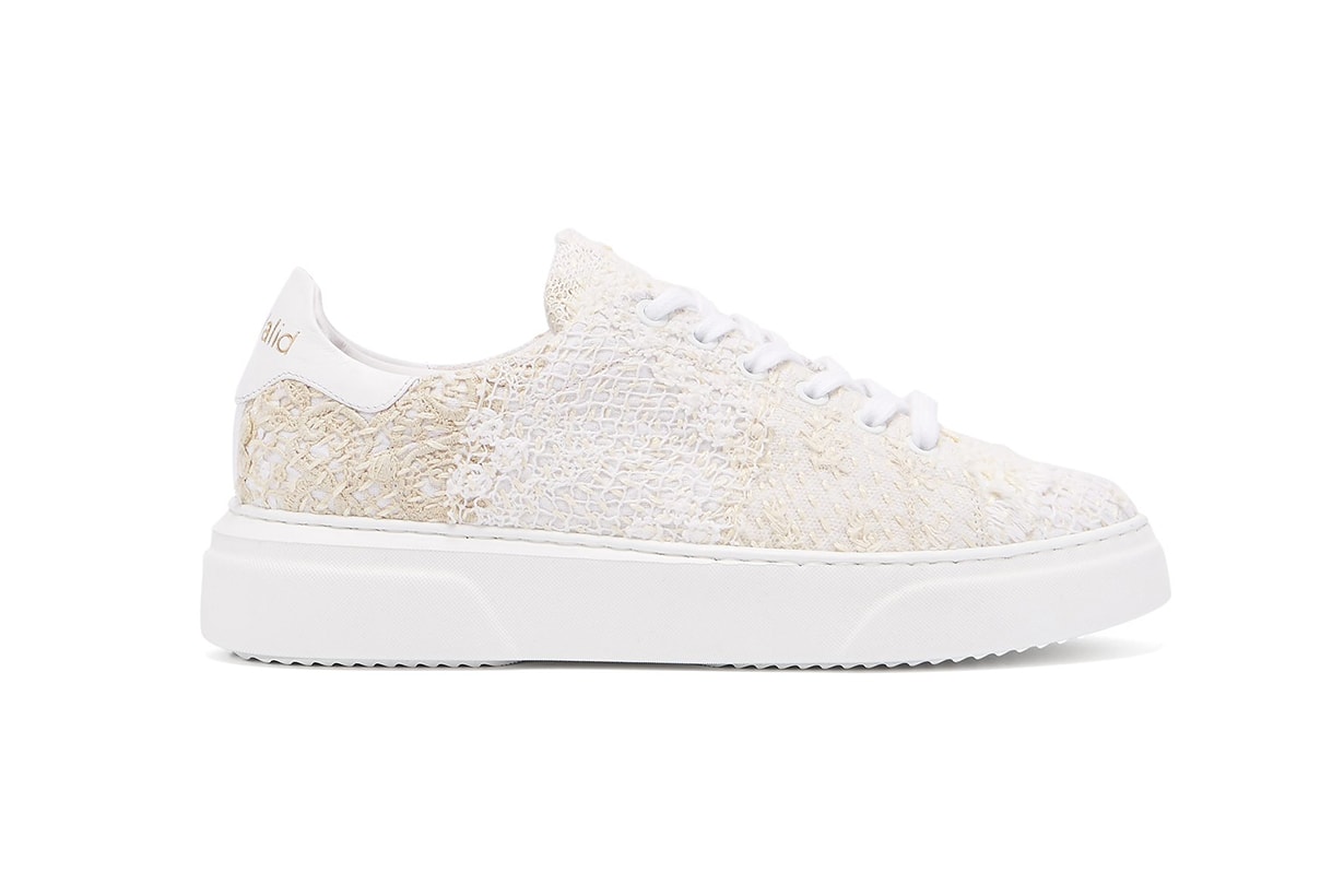 By Walid 19th Century French Lace Low-Top Trainers