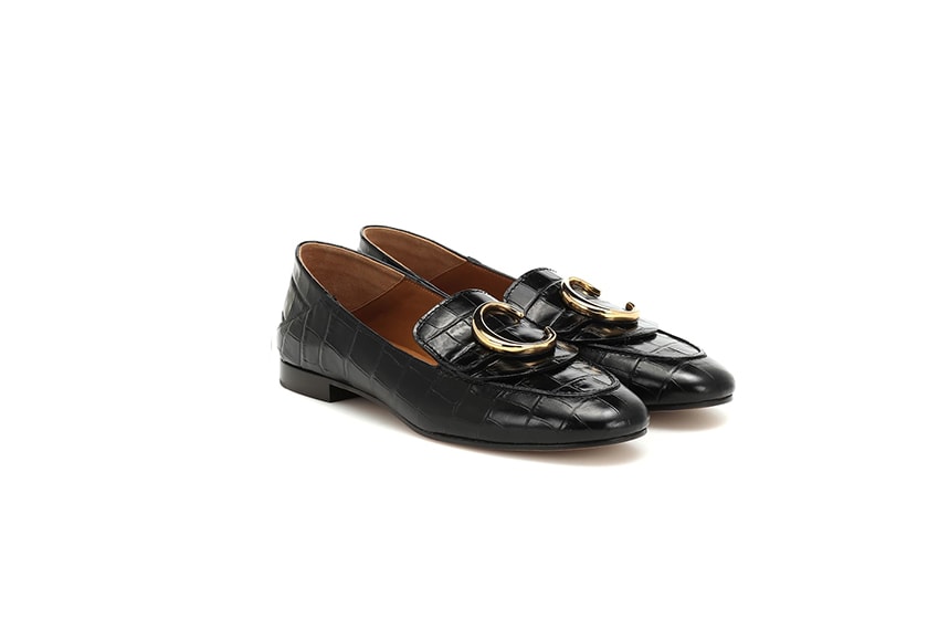 Chloé Embossed Leather Loafers