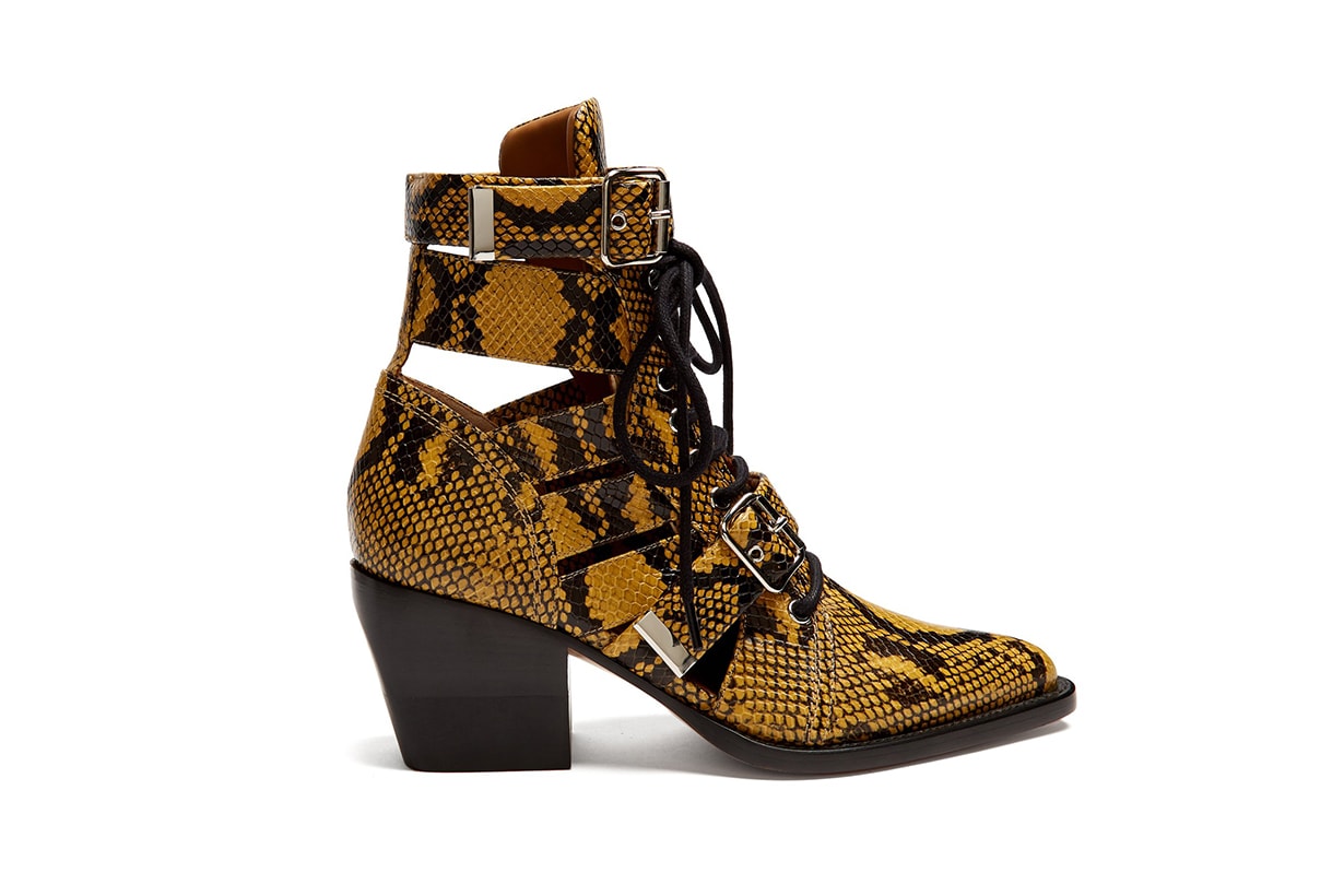 Chloé Rylee Snake-Effect Leather Ankle Boots