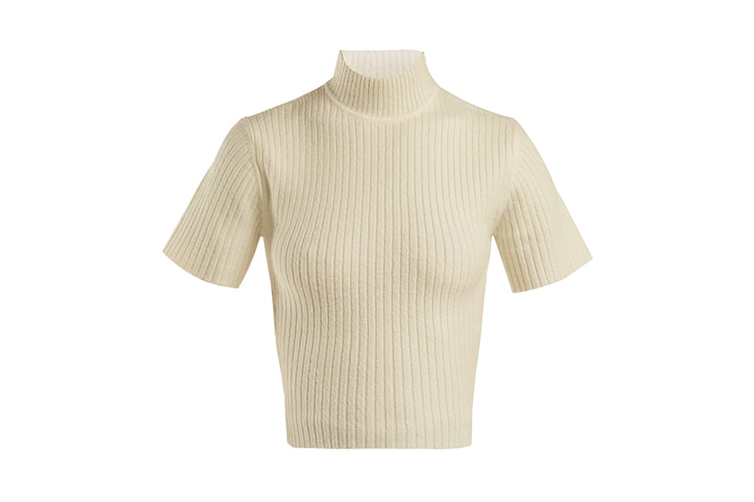Staud Claudia Cropped Cut-Out Sweater