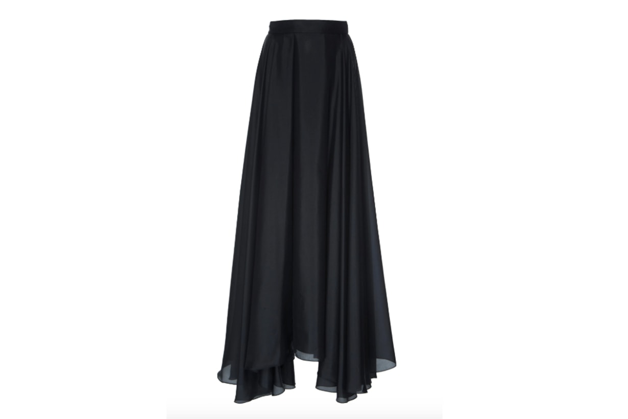 Prada Habotai Pleated Silk Full Skirt