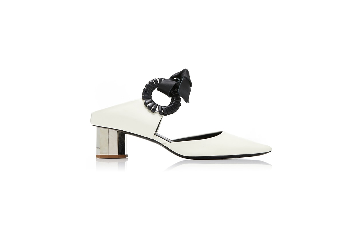 Proenza Schouler Grommet-Embellished Leather Mules