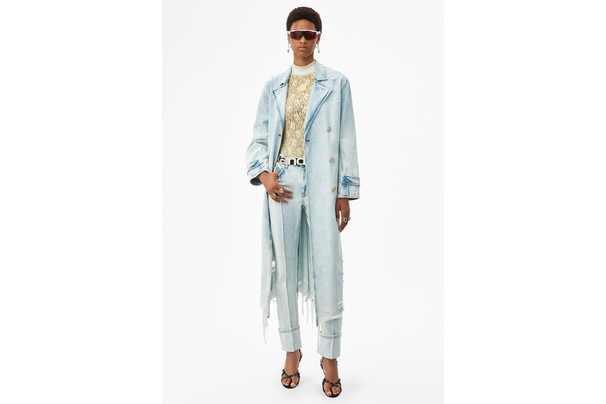 alexander wang denim trench coat