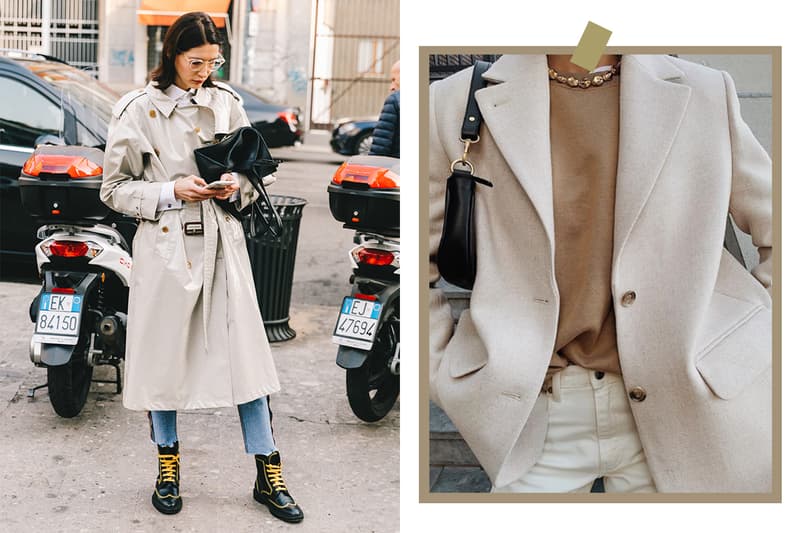 Trench Coat Beige Blazer Street Style