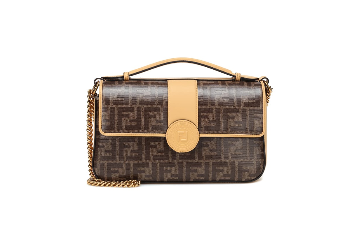 Fendi Double F Leather Shoulder Bag