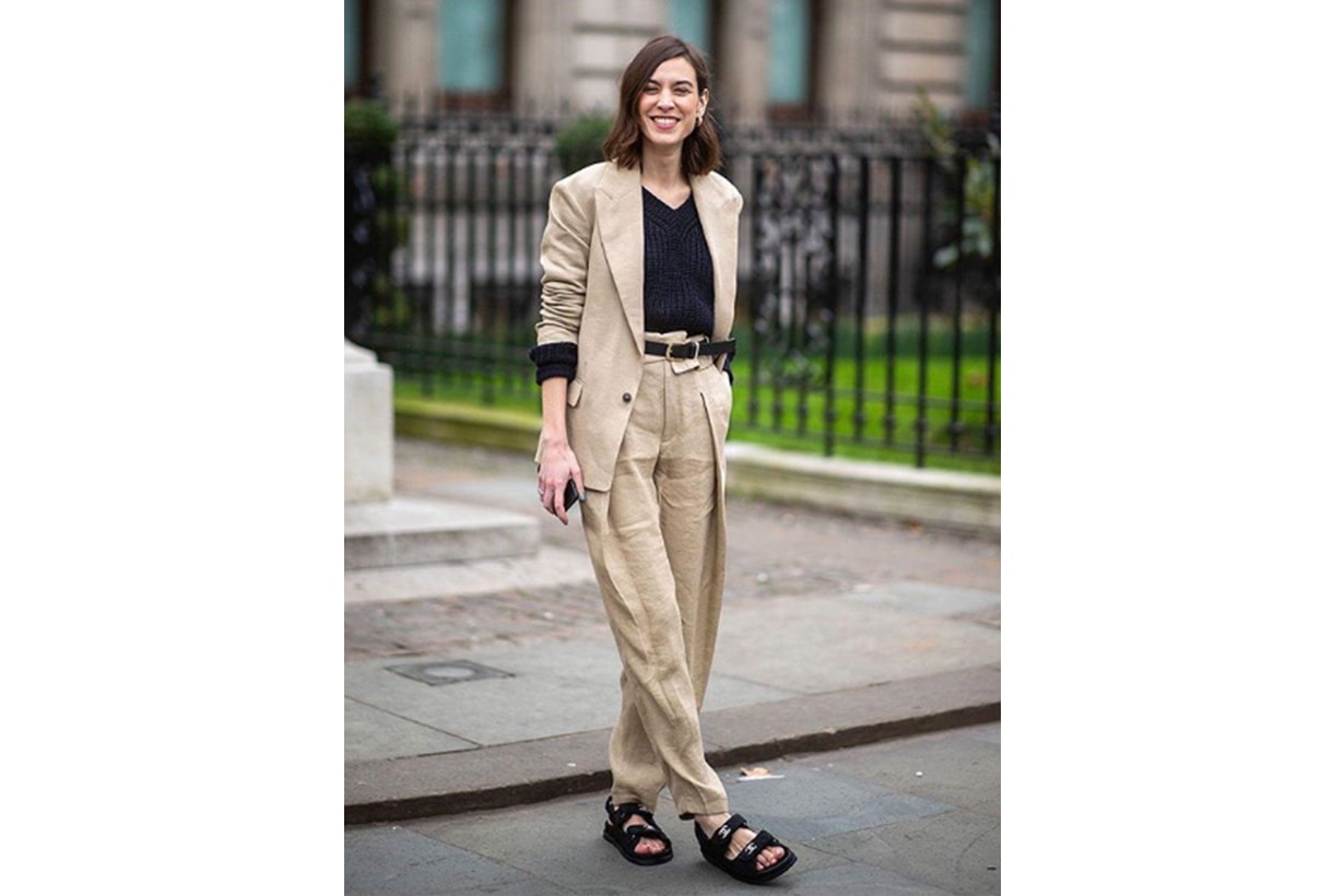 Alexa Chung Sporty Sandals Street Style