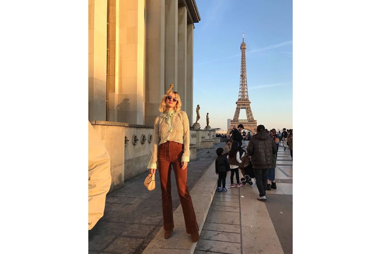 Pussy-bow Blouse Jeans French Style
