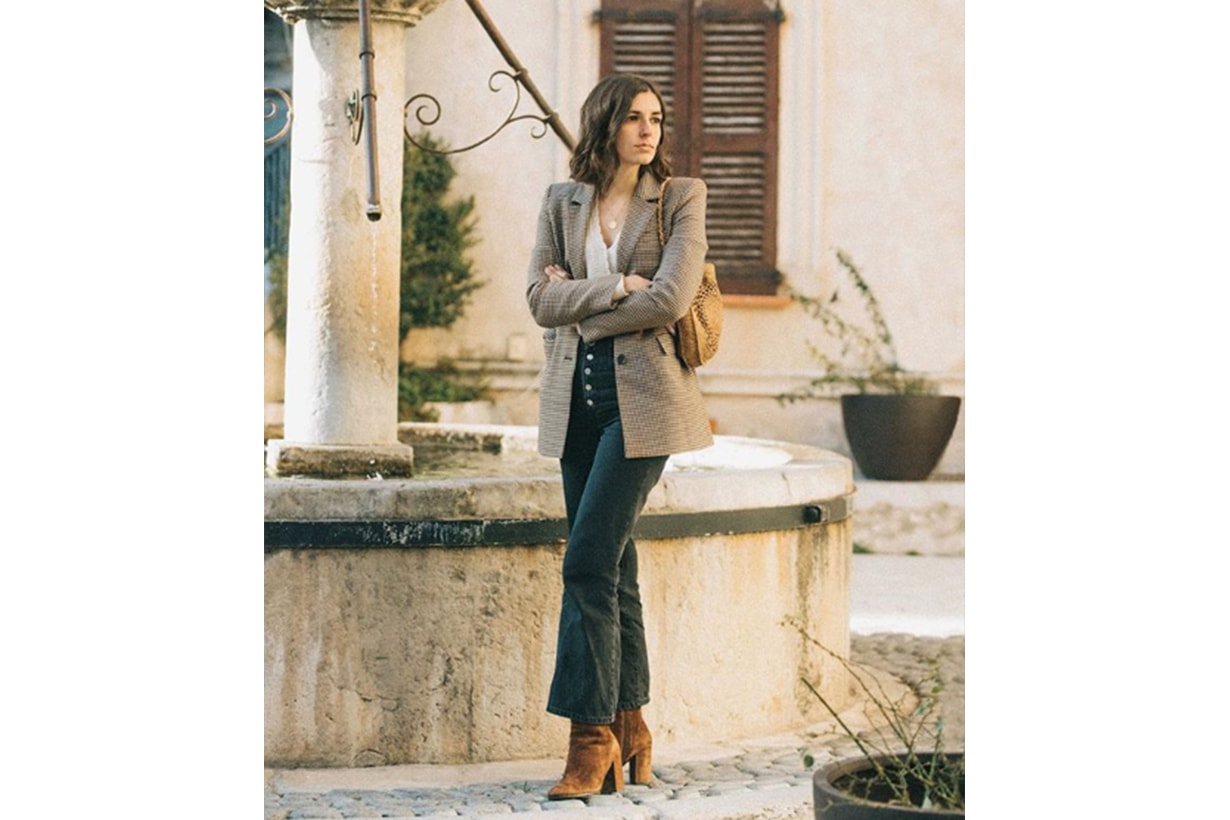 French Girl Blogger Angle Boots Blazer