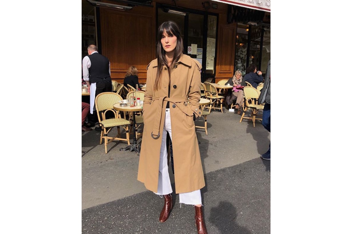 White Jeans Trench Coat Street Style