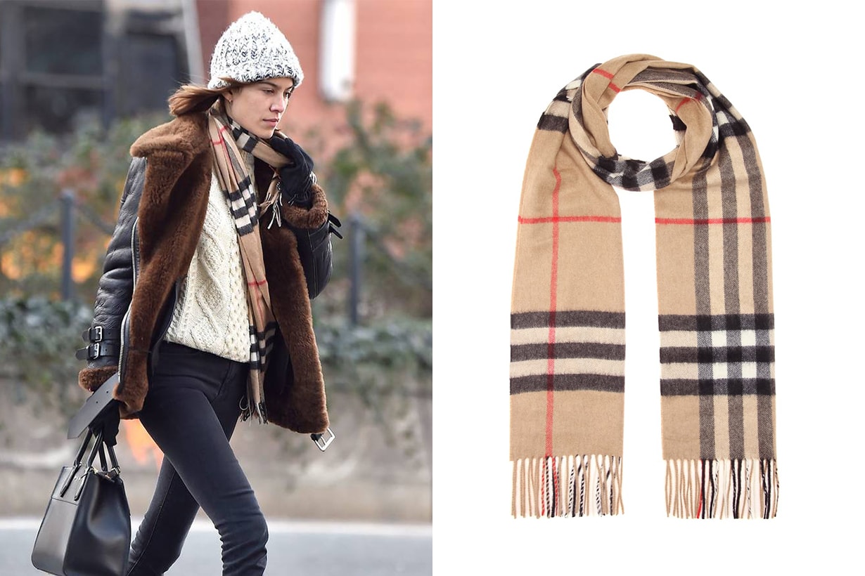 Alexa Chung Burberry Giant Icon Cashmere Scarf