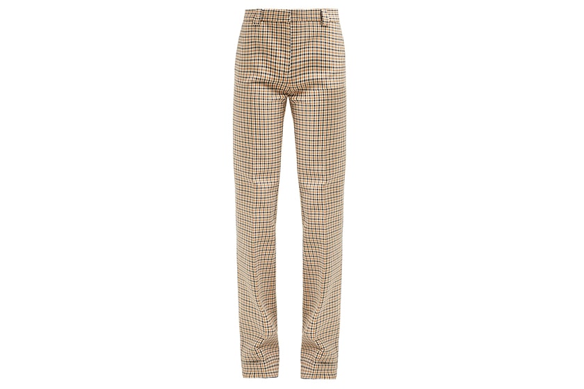 Summa Gingham Cotton Blend-Twill Trousers