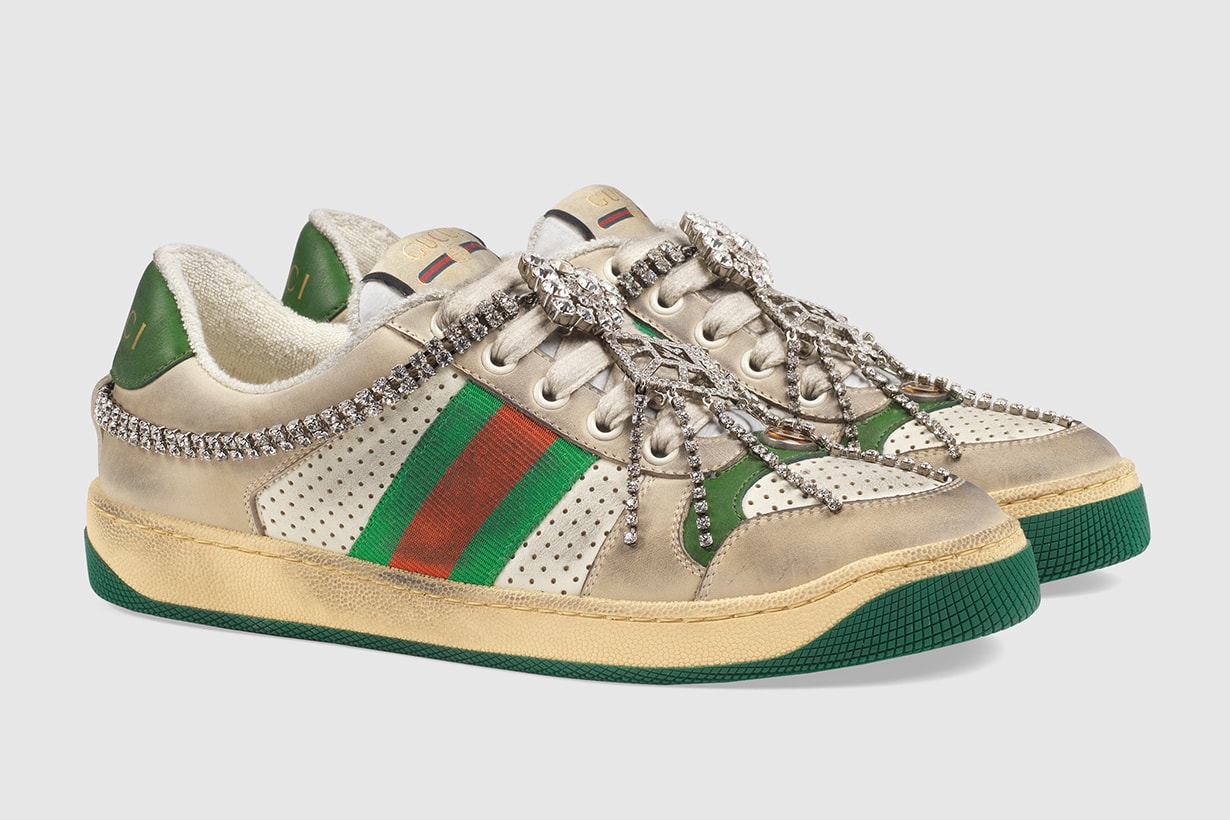 Gucci Dirty Screener sneaker with crystals
