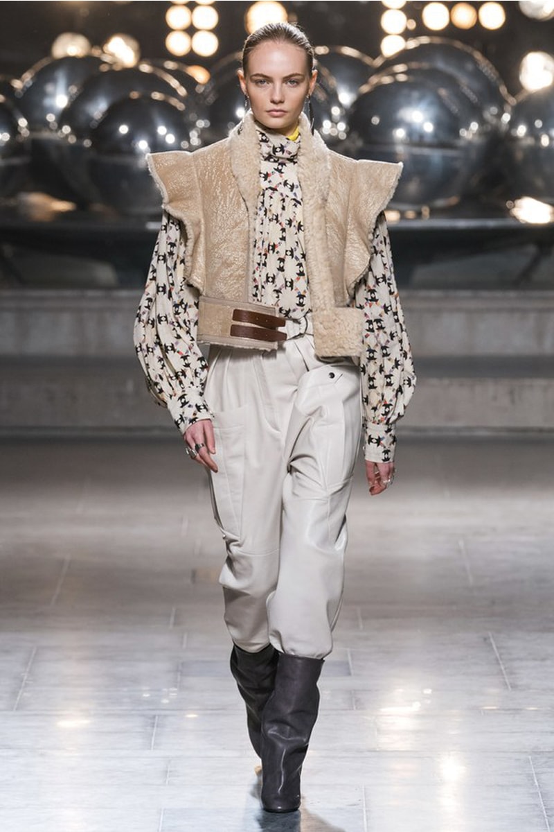 Isabel Marant 2019 Fall Winter Paris Fashion Week PFW 80s bohemian style turtle neck wrap skirt french girl