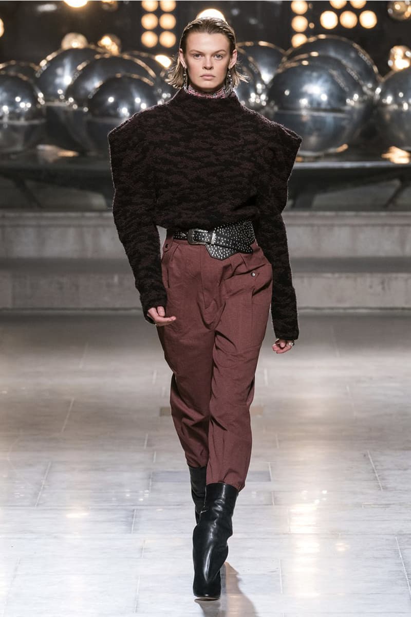 Isabel Marant 2019 Fall Winter Paris Fashion Week PFW 80s bohemian style turtle neck wrap skirt french girl