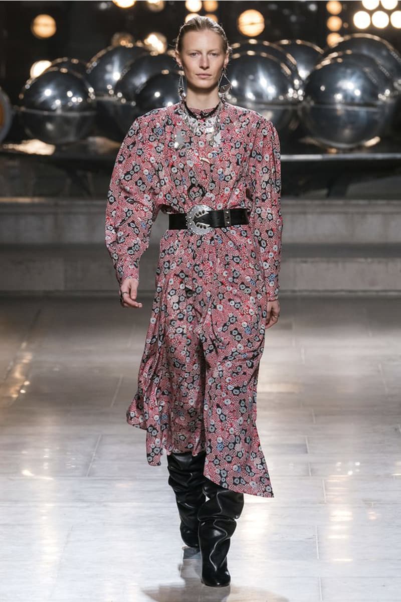 Isabel Marant 2019 Fall Winter Paris Fashion Week PFW 80s bohemian style turtle neck wrap skirt french girl