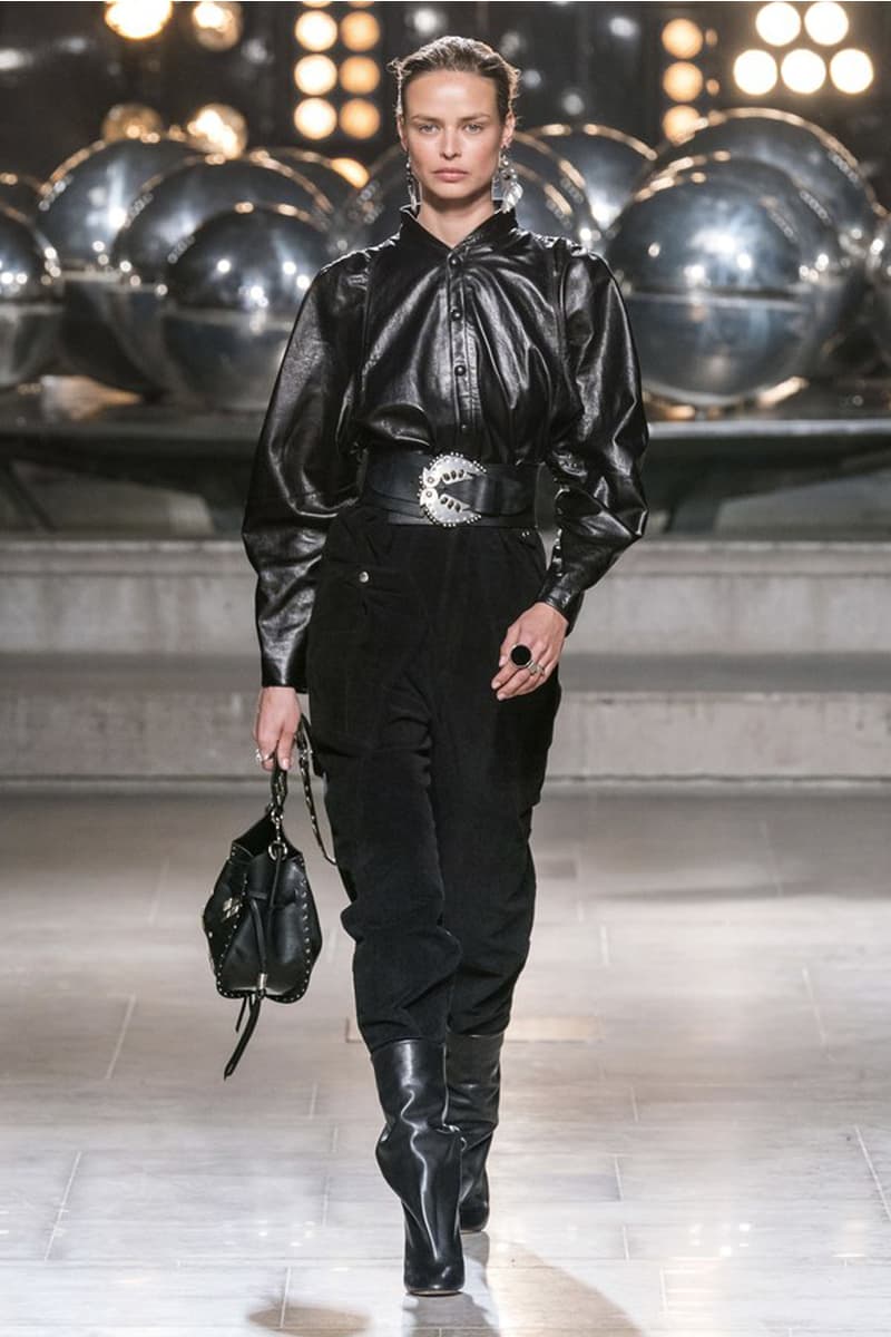 Isabel Marant 2019 Fall Winter Paris Fashion Week PFW 80s bohemian style turtle neck wrap skirt french girl