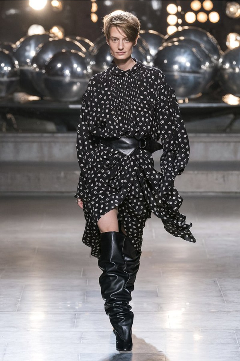 Isabel Marant 2019 Fall Winter Paris Fashion Week PFW 80s bohemian style turtle neck wrap skirt french girl