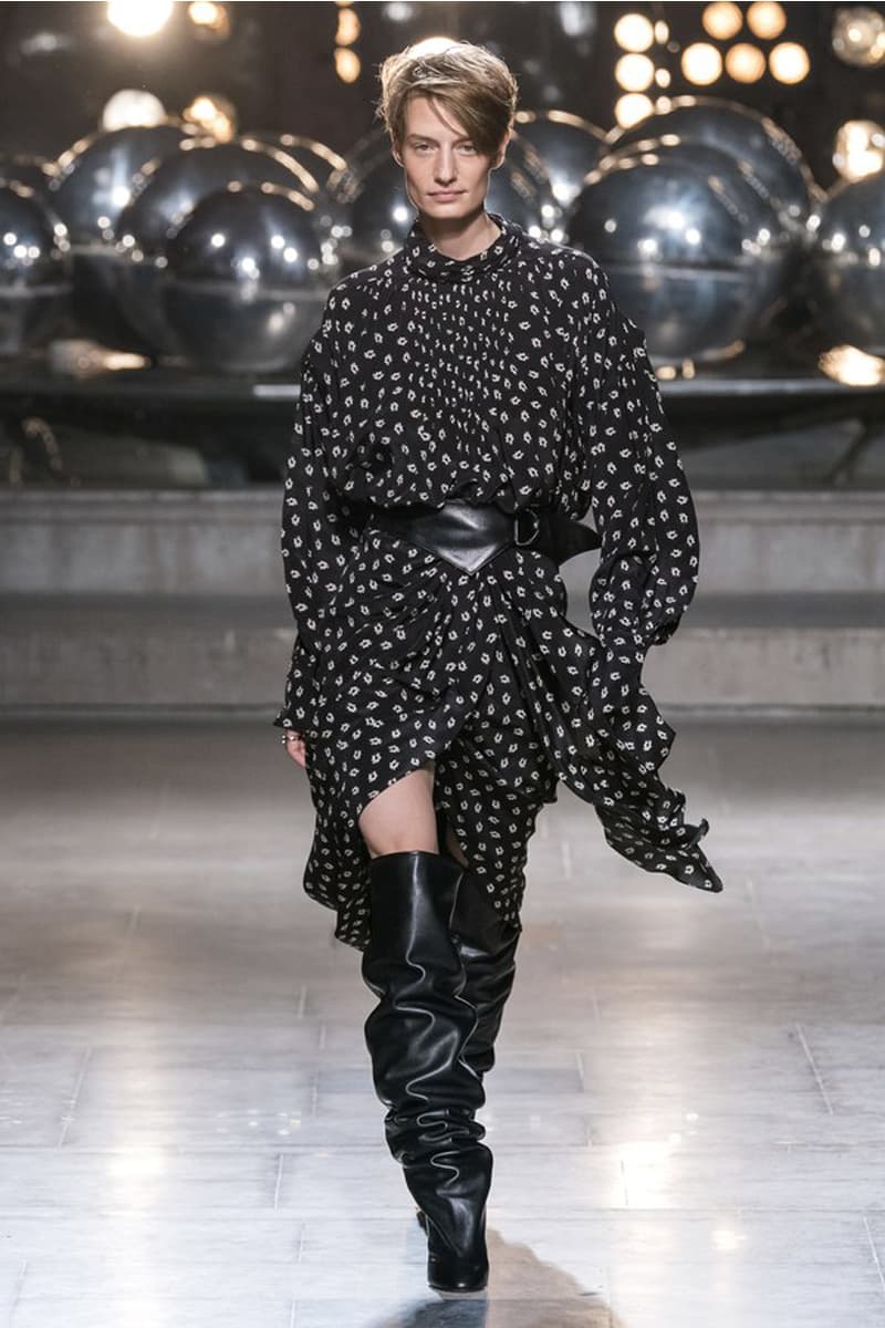 Isabel Marant 2019 Fall Winter Paris Fashion Week PFW 80s bohemian style turtle neck wrap skirt french girl