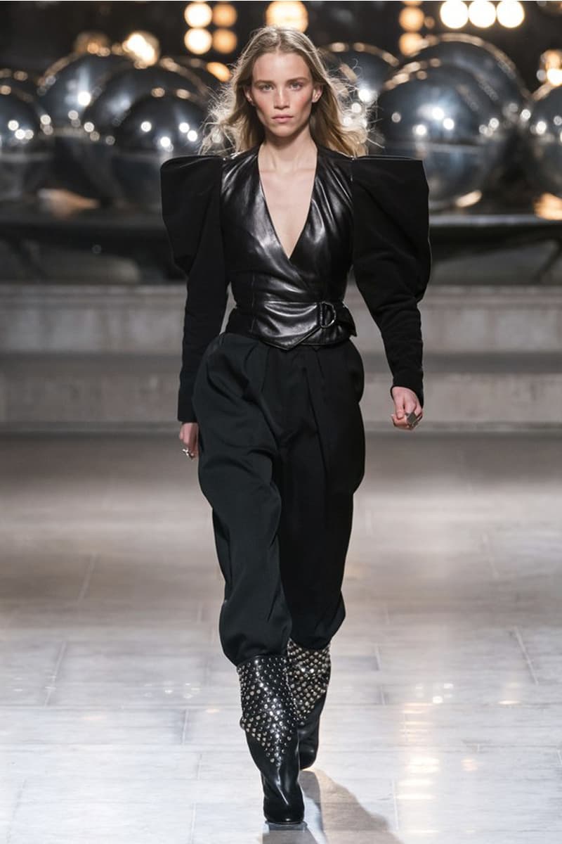 Isabel Marant 2019 Fall Winter Paris Fashion Week PFW 80s bohemian style turtle neck wrap skirt french girl