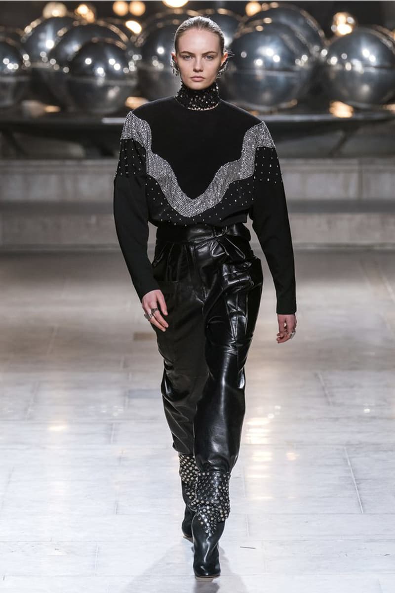 Isabel Marant 2019 Fall Winter Paris Fashion Week PFW 80s bohemian style turtle neck wrap skirt french girl