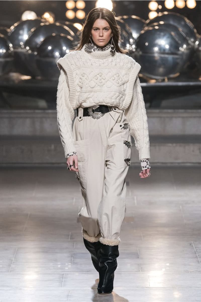 Isabel Marant 2019 Fall Winter Paris Fashion Week PFW 80s bohemian style turtle neck wrap skirt french girl